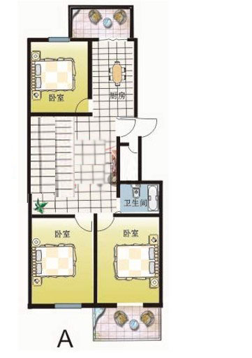 A戶(hù)型 130㎡ 3室2廳