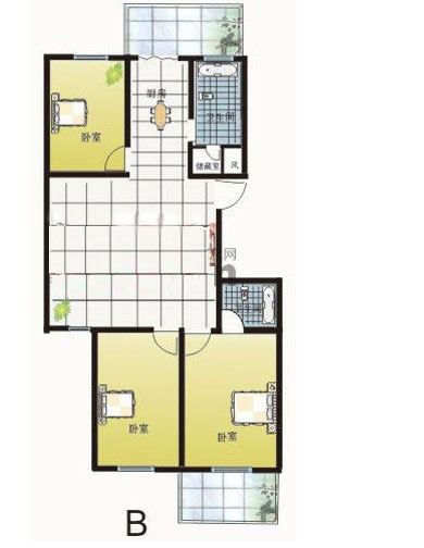 B戶(hù)型 121㎡ 3室2廳