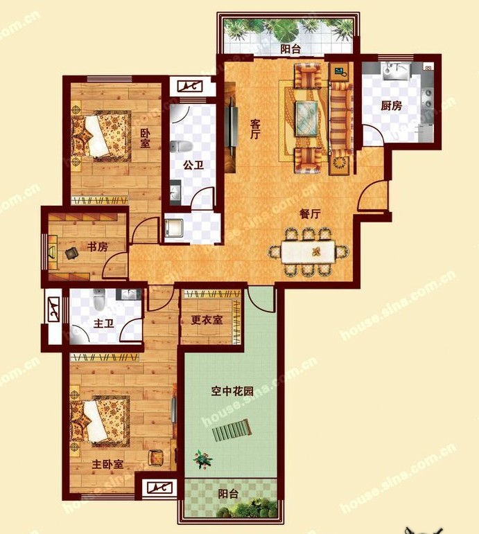 N1戶型 四室兩廳兩衛(wèi) 154-164㎡