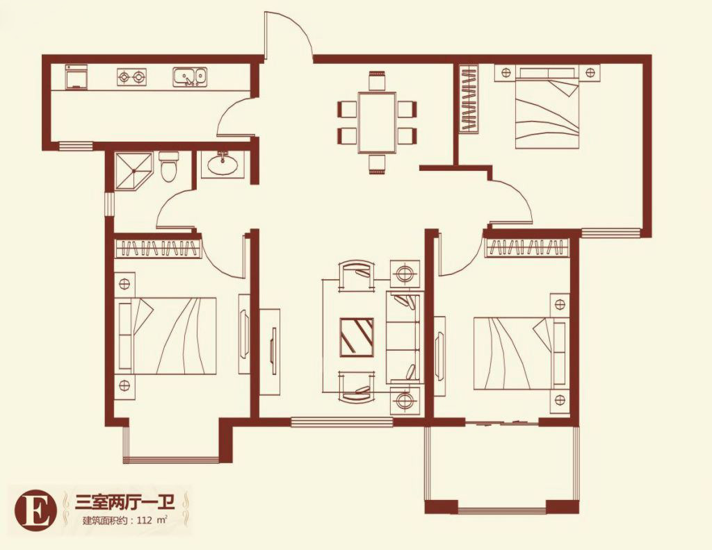 紫薇壹號(hào)·西韻3室2廳1衛(wèi)112㎡